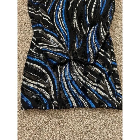 Wow Multi Color Sequin Glitter Embellished Mini Bodycon P - Picture 7 of 9